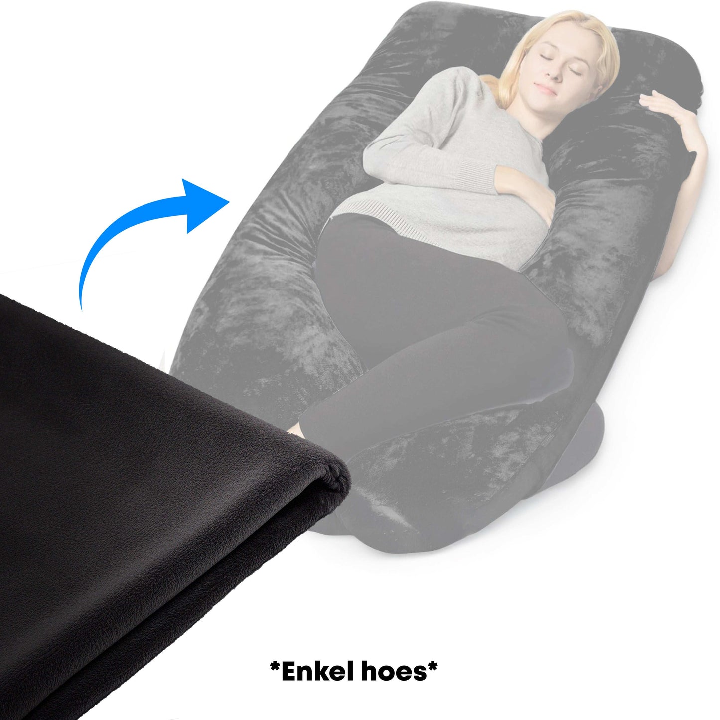 Hoes voor Zwangerschapskussen Zijslaapkussen U vorm 140x80cm - Earkings