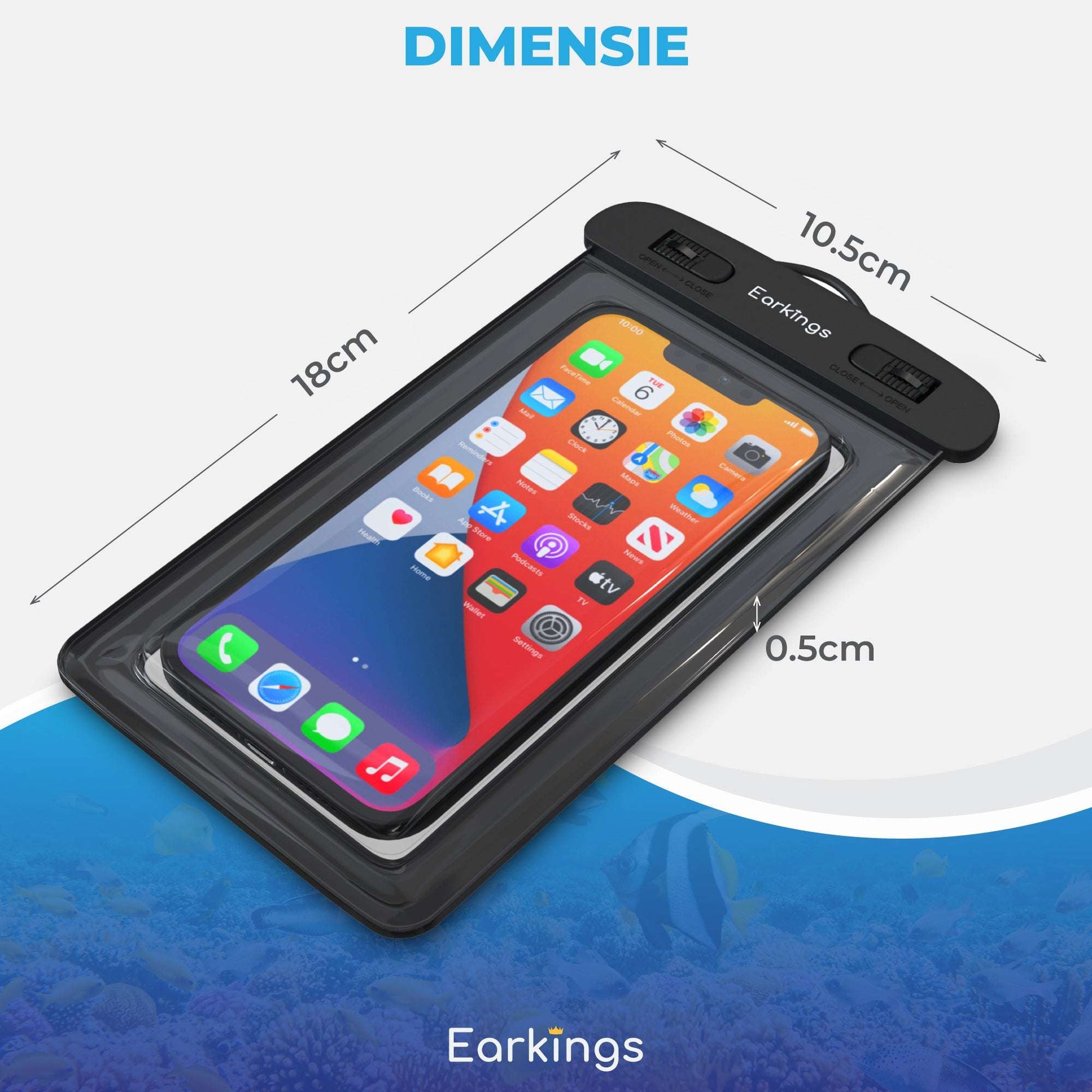 Waterdichte telefoonhoesjes Set van 2 stuks - wit - Earkings