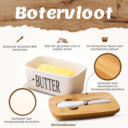 KitchenMonster® Botervloot Wit - Earkings