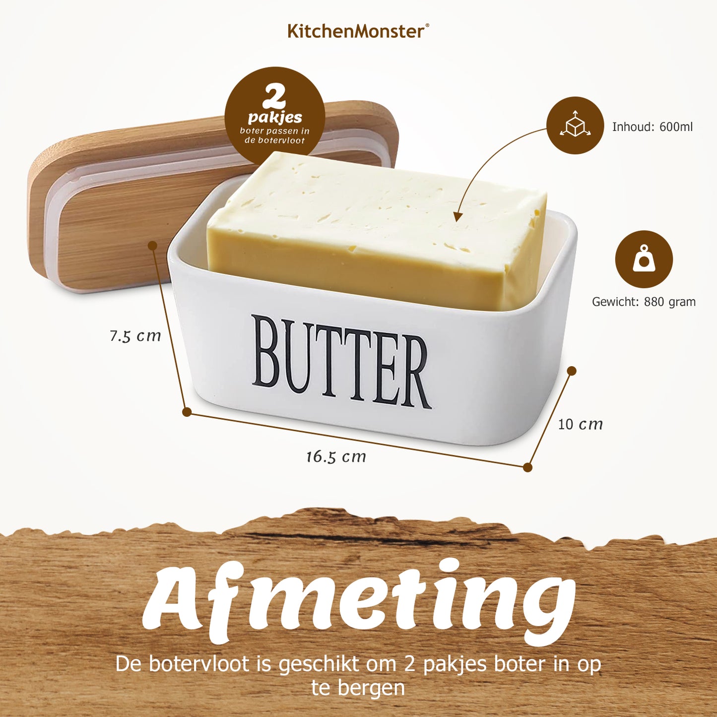 KitchenMonster® Butterdose Schwarz