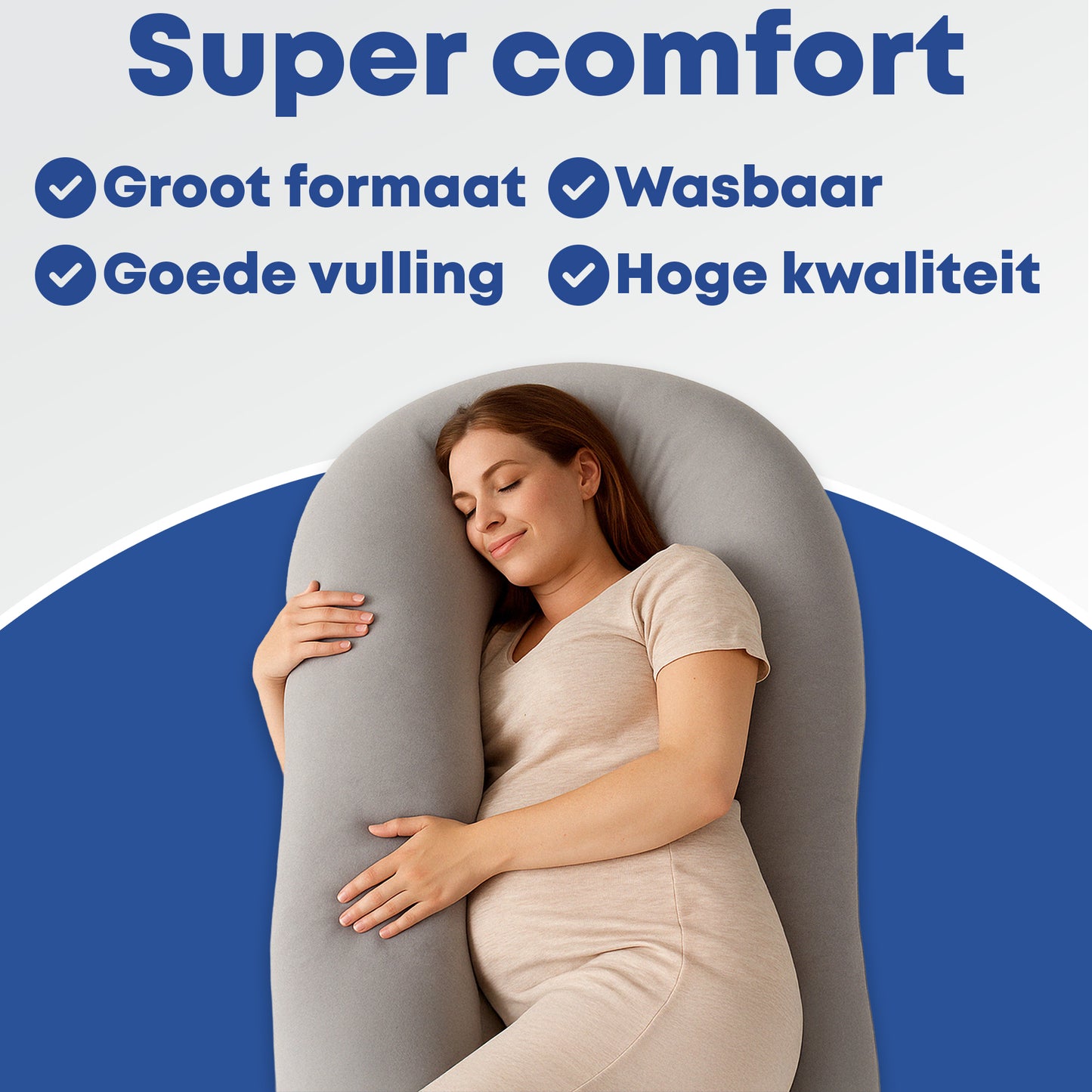Zwangerschapskussen Zijslaapkussen 140x80cm - Earkings