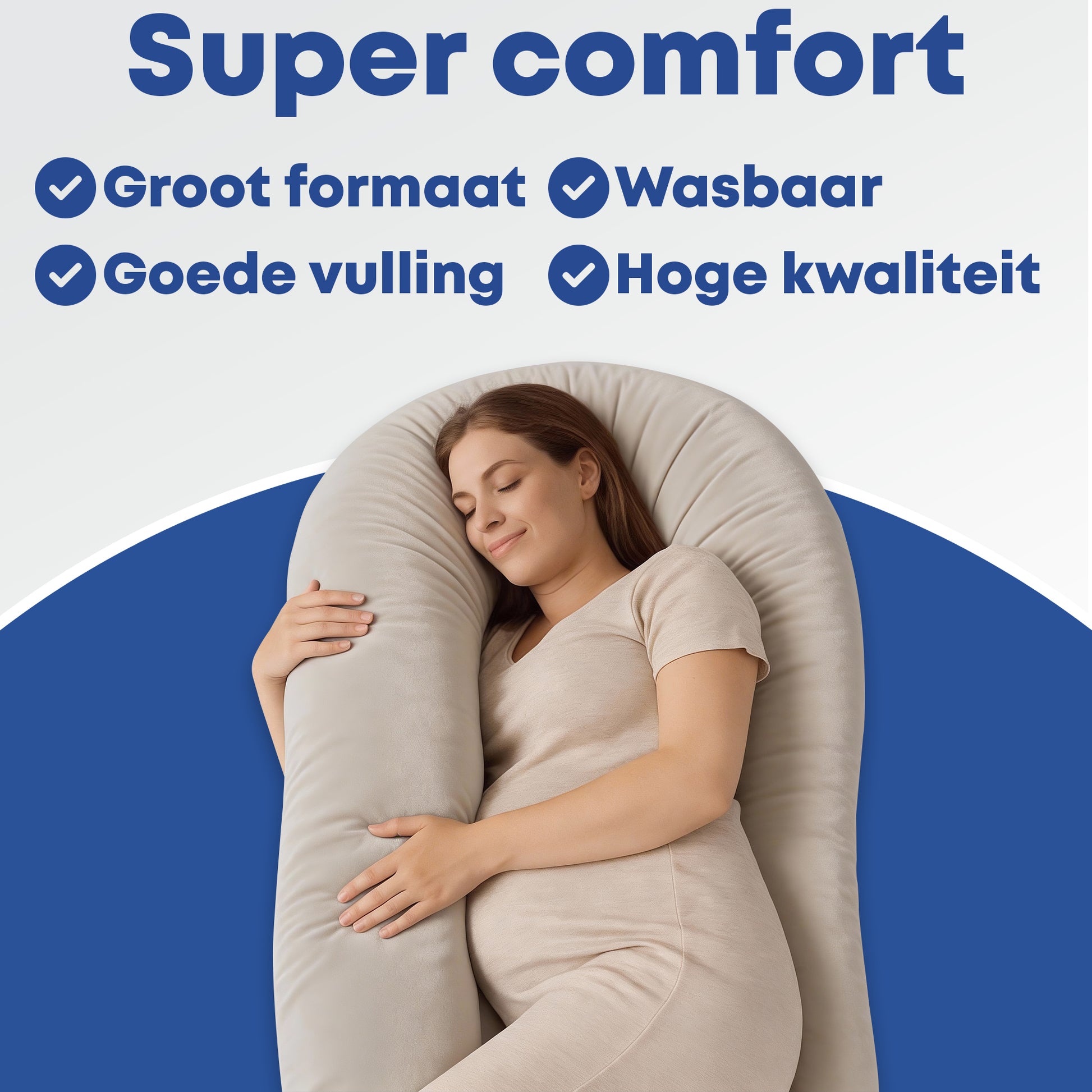 Zwangerschapskussen Zijslaapkussen 140x80cm - Earkings