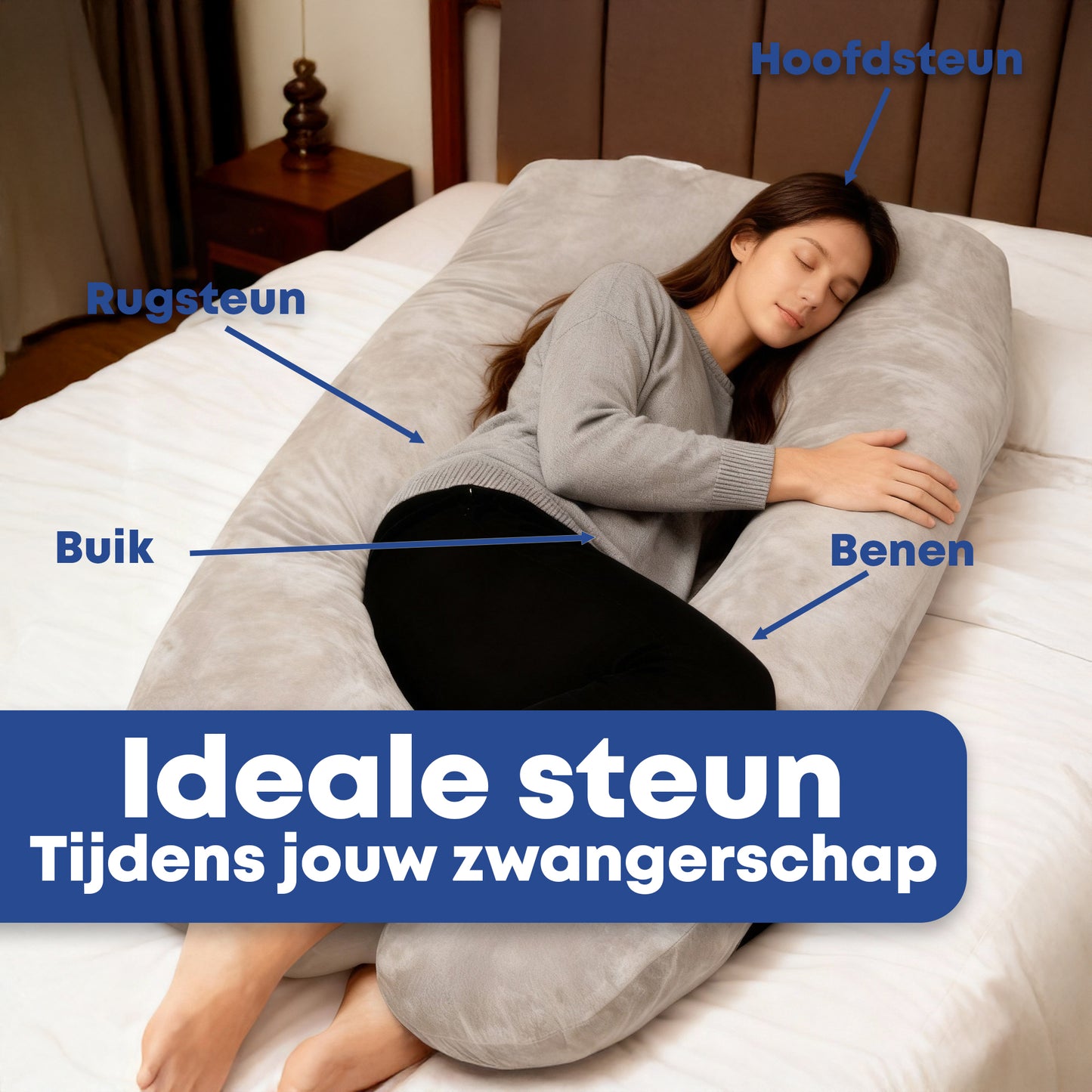 Zwangerschapskussen Zijslaapkussen 140x80cm - Earkings