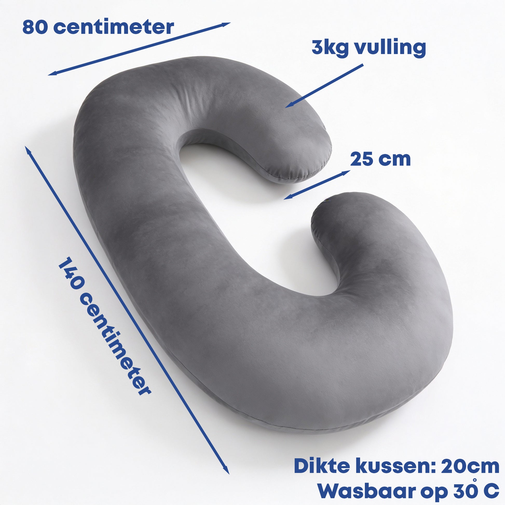Zwangerschapskussen Zijslaapkussen 140x80cm - Earkings