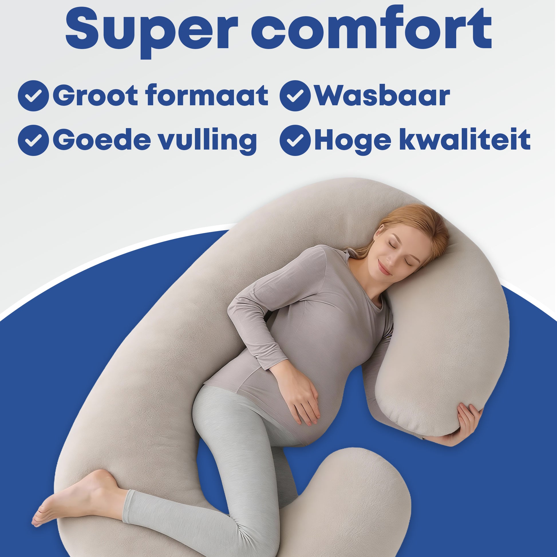 Zwangerschapskussen Zijslaapkussen 140x80cm - Earkings