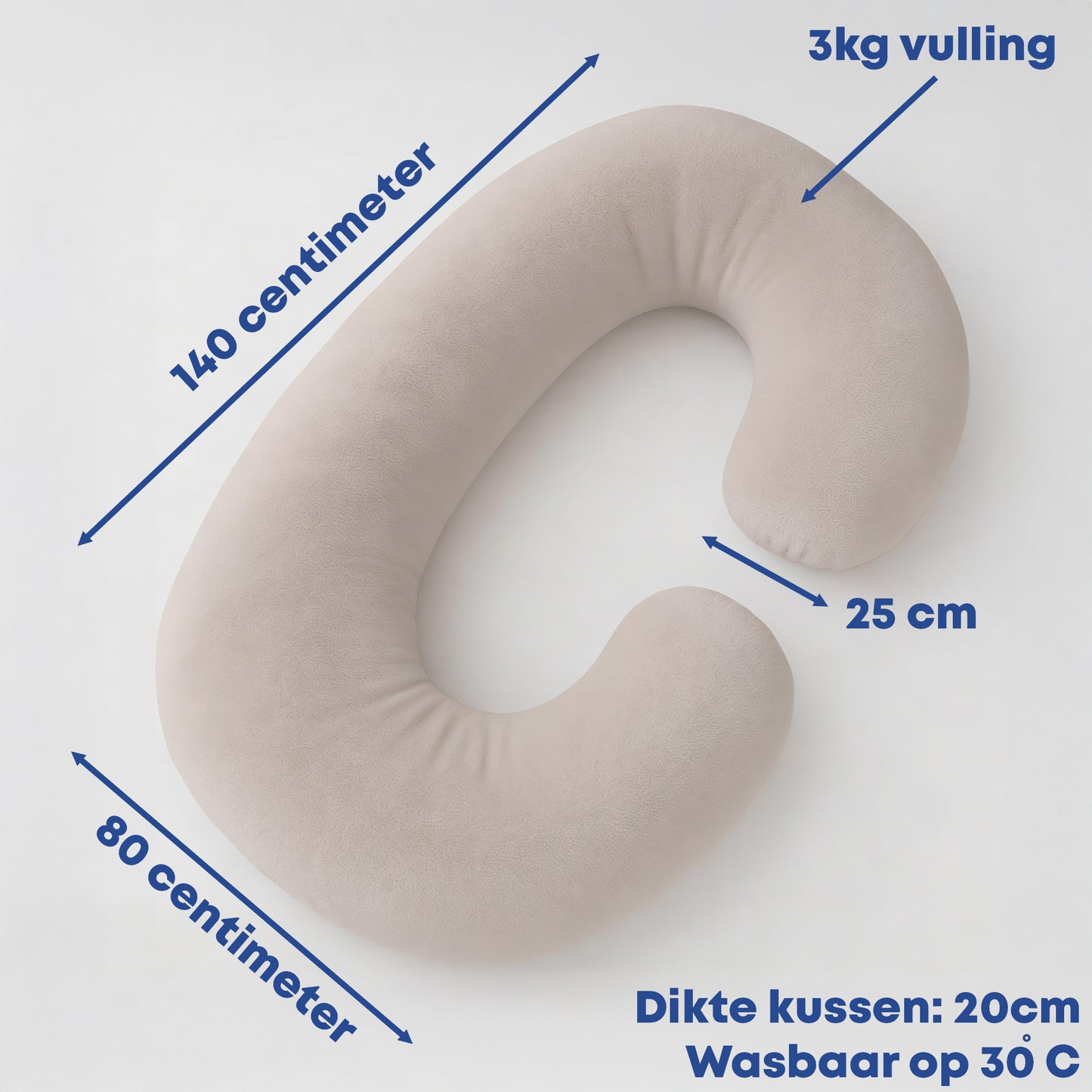 Zwangerschapskussen Zijslaapkussen 140x80cm - Earkings