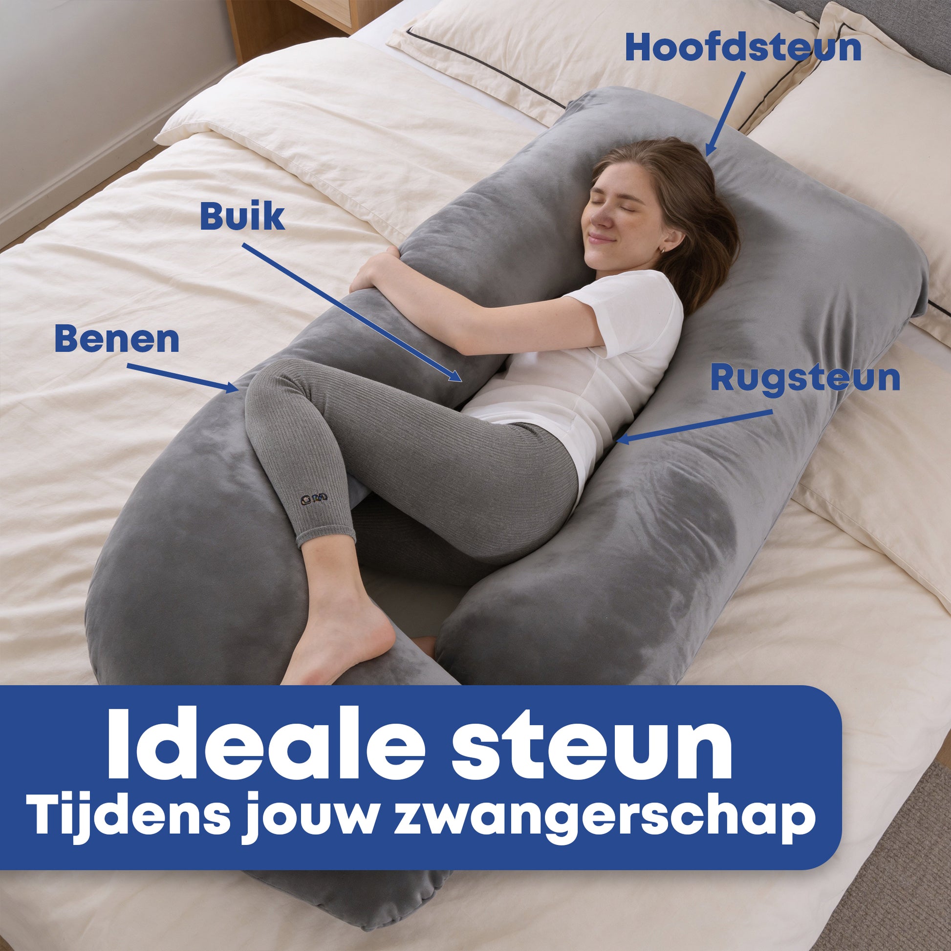 Zwangerschapskussen Zijslaapkussen 140x80cm - Earkings