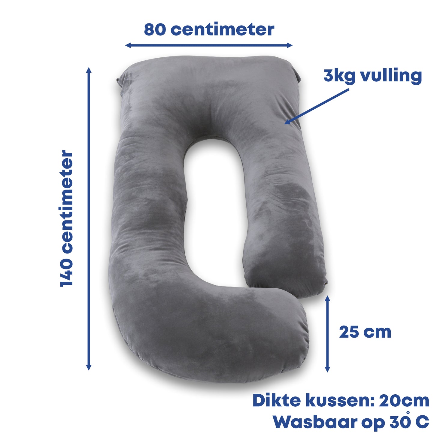 Zwangerschapskussen Zijslaapkussen 140x80cm - Earkings