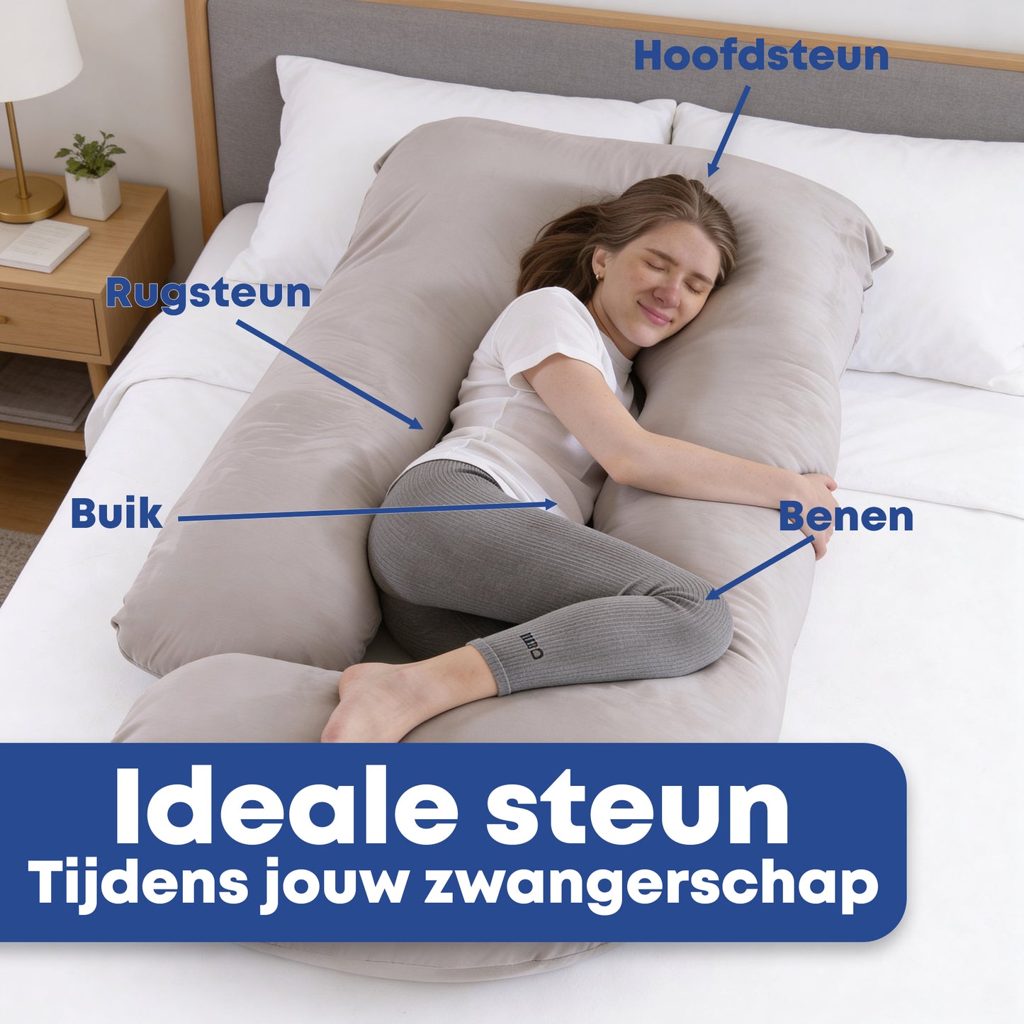 Zwangerschapskussen Zijslaapkussen 140x80cm - Earkings
