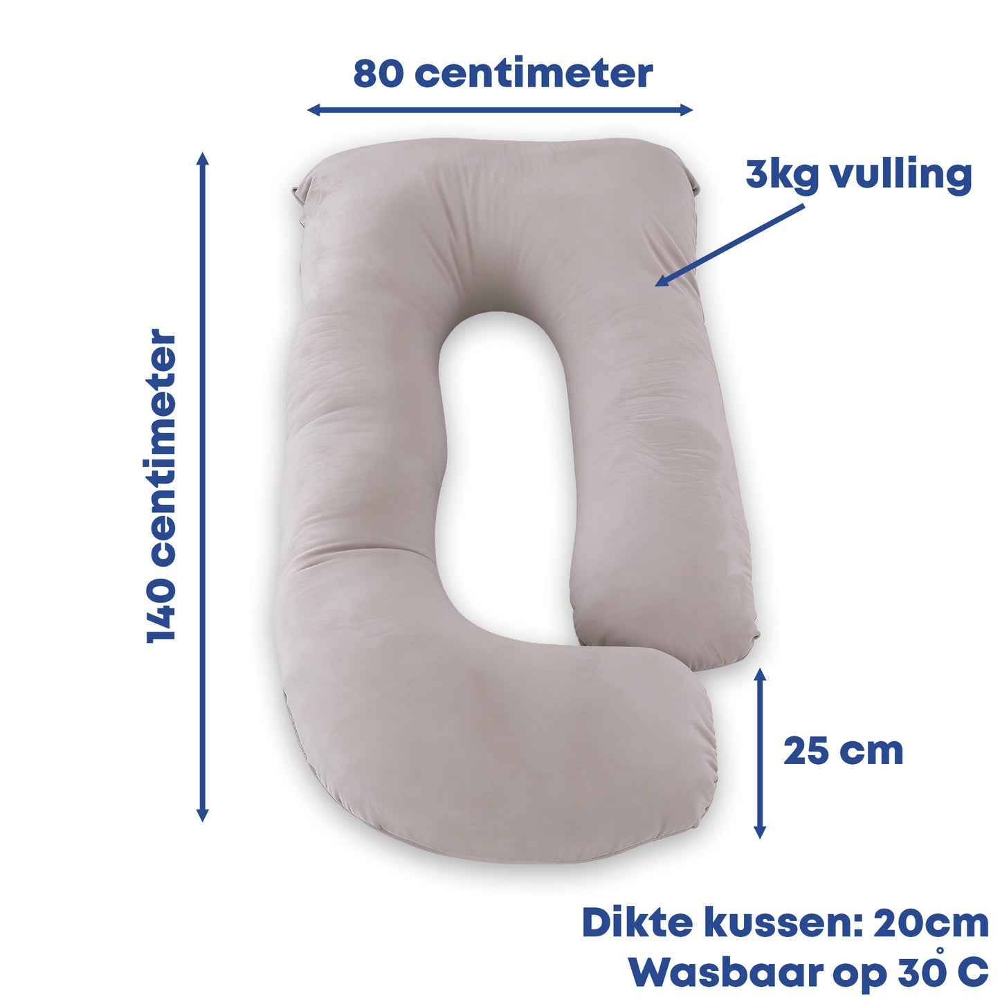 Zwangerschapskussen Zijslaapkussen 140x80cm - Earkings