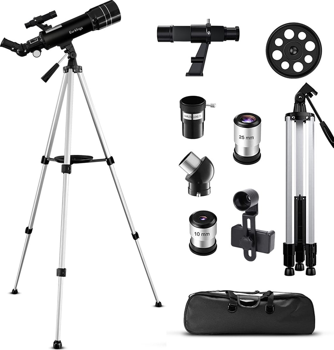 Telescoop Sterrenkijker 70/400 mm - f/5.7 Magnificatie - zwart - Earkings