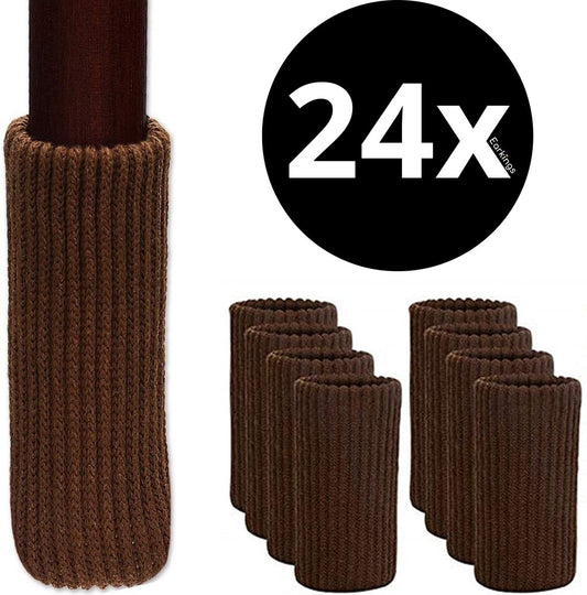 Stoelpoot Beschermers Vloerbeschermer Ø25-50 mm sokken - 24 stuks - bruin - Earkings