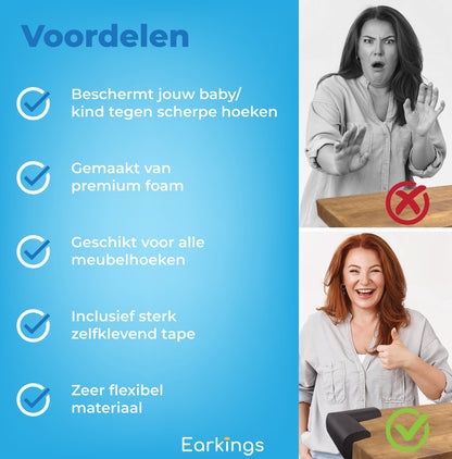 Hoekbeschermer Stootrand van Zacht Foam - Set van 12 - Earkings