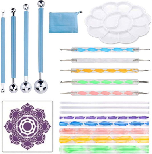 Dotting Tools 20 delig Mandala - inclusief Sjabloon - Earkings
