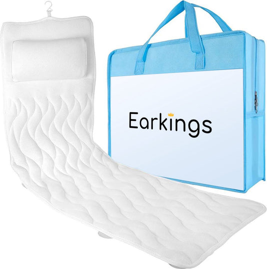 Badkussen Deluxe 126x44x8 cm met Zuignappen en Ophanghaak - Earkings