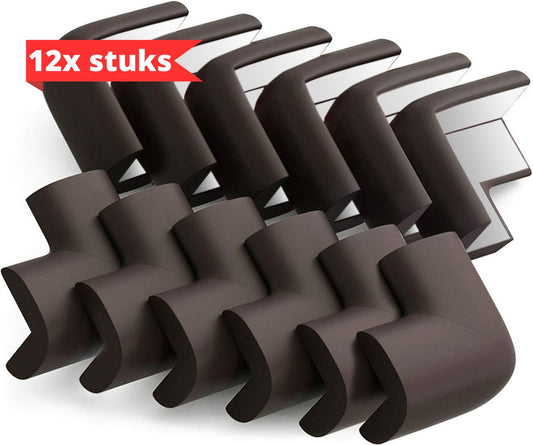 Hoekbeschermer Stootrand van Zacht Foam - Set van 12 - bruin - Earkings