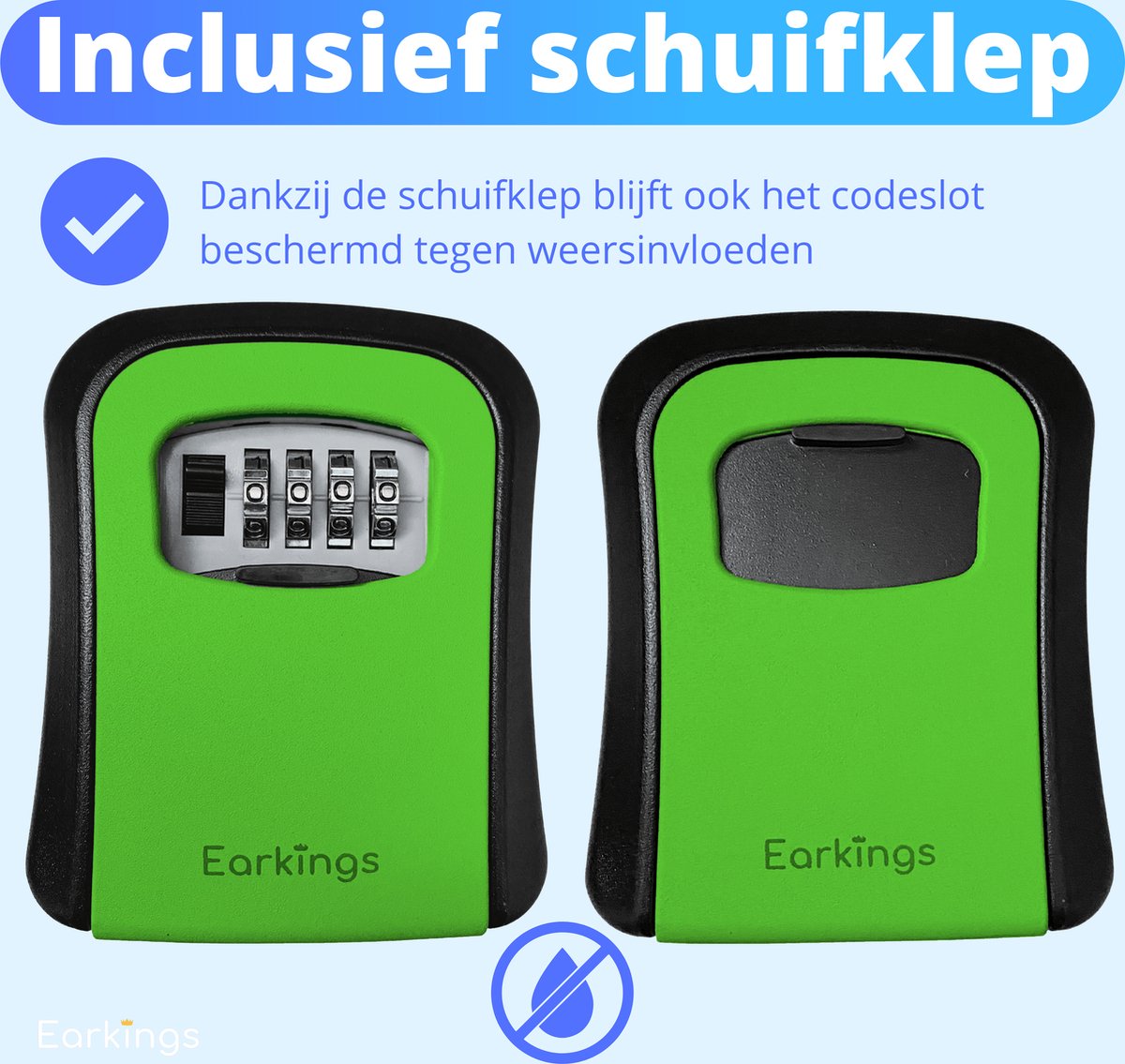 Sleutelkluisje met Code Inclusief Wandmontage - groen - Earkings