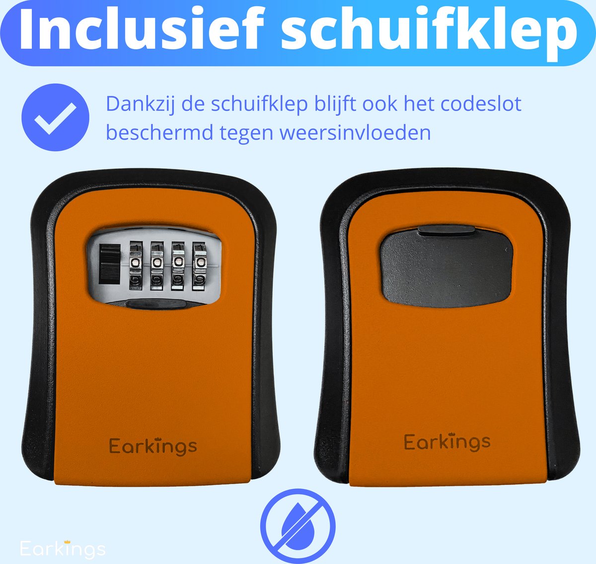 Sleutelkluisje met Code Inclusief Wandmontage - oranje - Earkings