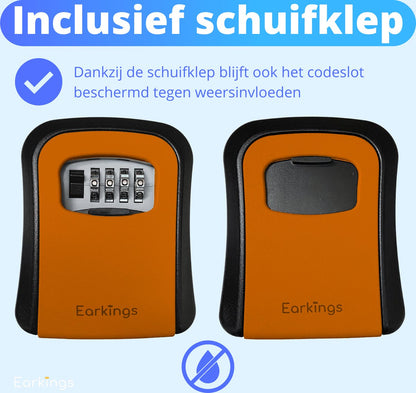 Sleutelkluisje met Code Inclusief Wandmontage - oranje - Earkings