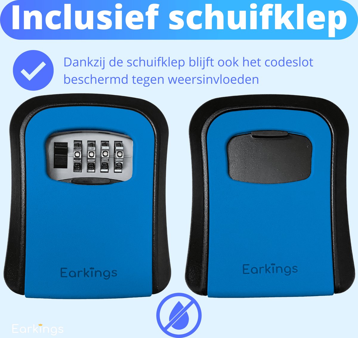 Sleutelkluisje met Code Inclusief Wandmontage - blauw - Earkings