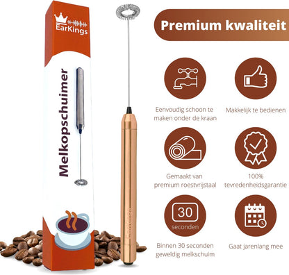 Melkopschuimer Elektrisch van RVS - goud - Earkings