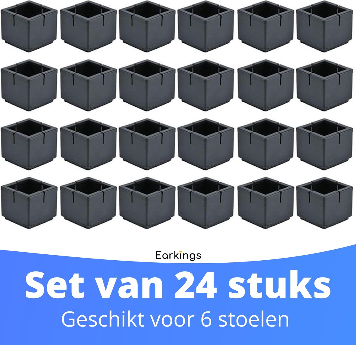 Stoelpoot Beschermers Vloerbeschermer - 24 stuks  - Vierkante voor poten groter dan 35x35mm - Earkings