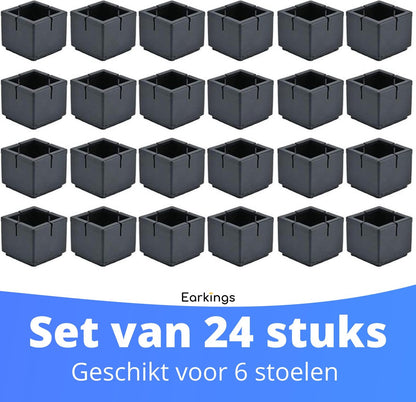 Stoelpoot Beschermers Vloerbeschermer - 24 stuks  - Vierkante voor poten groter dan 35x35mm - Earkings