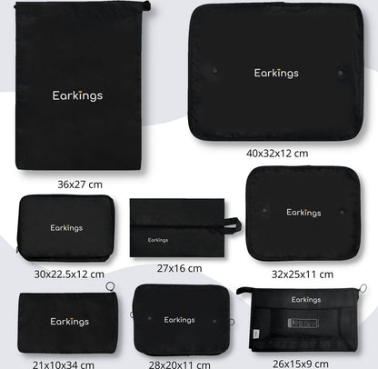 Packing Cubes Koffer Organizer Set - 9-Delige - zwart - Earkings