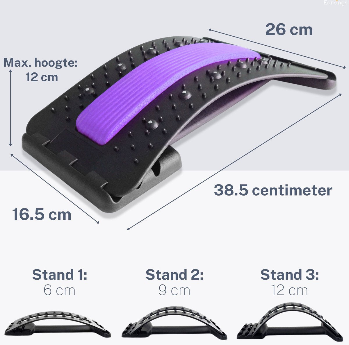 Backstretcher Massage Apparaat met Zachte Pads - paars - Earkings