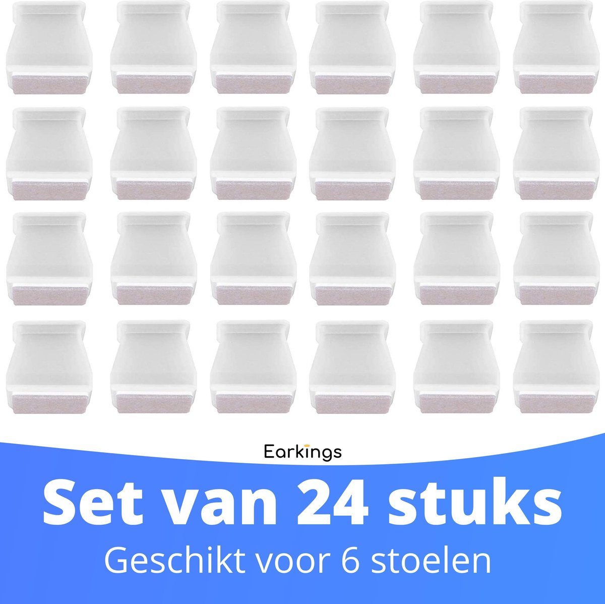 Stoelpoot Beschermers Vloerbeschermer - 24 stuks  - Vierkante voor 30-35mm - Earkings