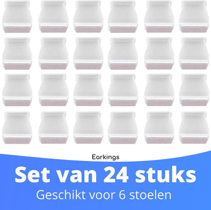 Stoelpoot Beschermers Vloerbeschermer - 24 stuks  - Vierkante voor 30-35mm - Earkings