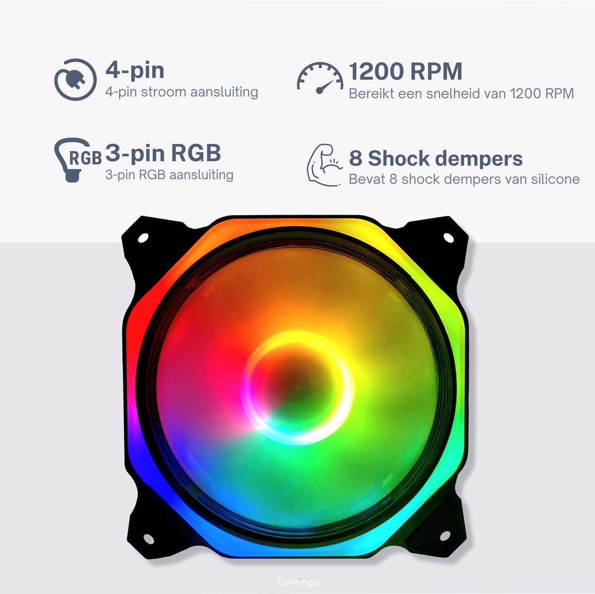 RGB Fan PC case fan - 120mm 4-pin - Earkings