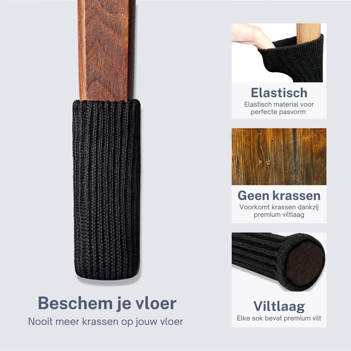 Stoelpoot Beschermers Vloerbeschermer Ø25-50 mm sokken - 24 stuks - Earkings