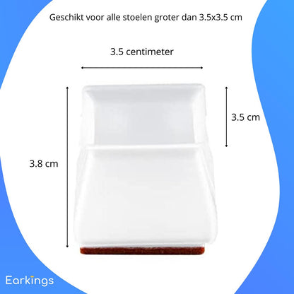 Stoelpoot Beschermers Vloerbeschermer - 24 stuks  - Vierkante voor 30-35mm - Earkings