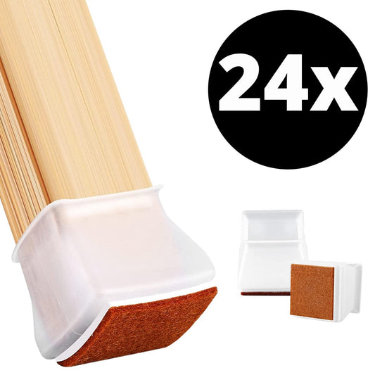 Stoelpoot Beschermers Vloerbeschermer - 24 stuks  - Vierkante voor 30-35mm - Earkings