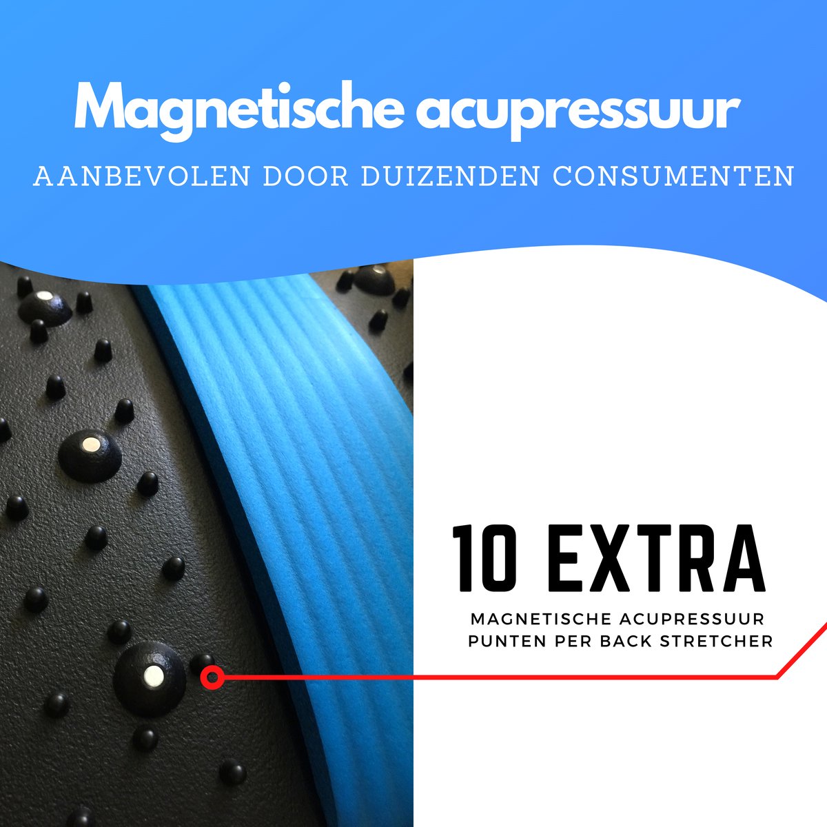 Backstretcher Massage Apparaat met Zachte Pads - blauw - Earkings