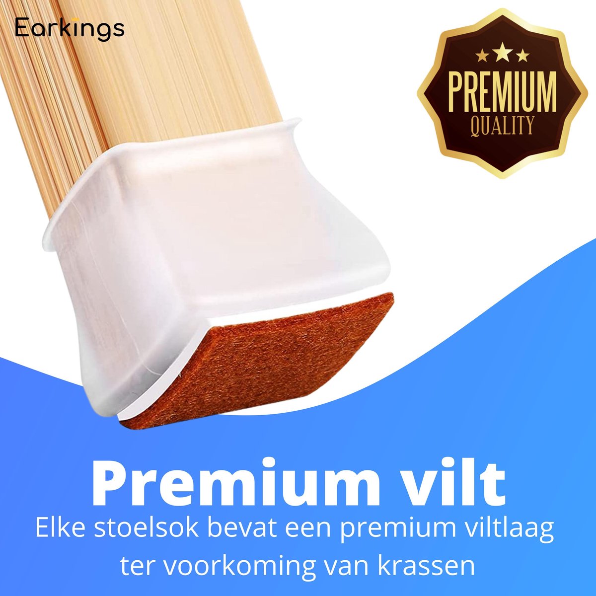 Stoelpoot Beschermers Vloerbeschermer - 24 stuks  - Vierkante voor 30-35mm - Earkings