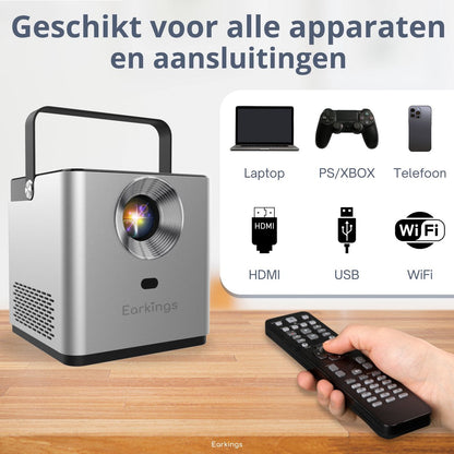 Beamer Projector inclusief Afstandsbediening met Android Apps - Earkings