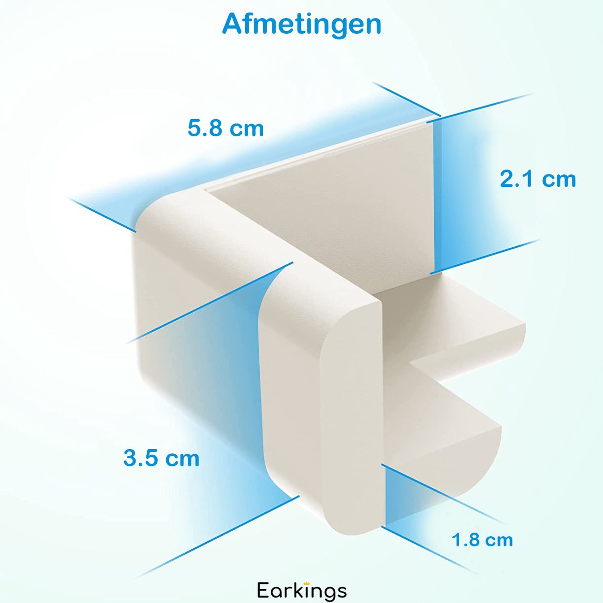 Hoekbeschermer Stootrand van Zacht Foam - Set van 12 - wit - Earkings
